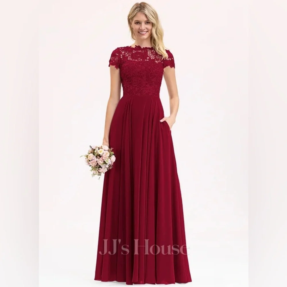 JJshouse Bridesmaid Dress Burgundy 16W - Picture 5 of 8
